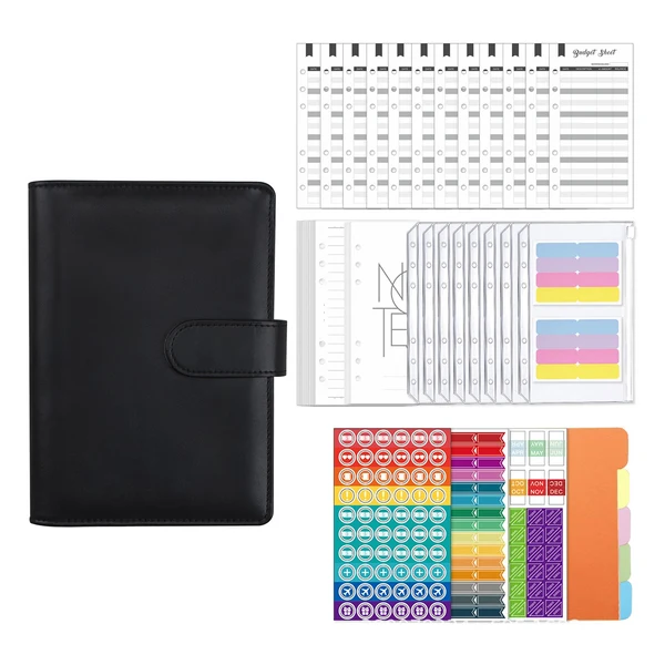 Unique Maxbell A6 Binder Practical Lightweight Comfortable for Passport Home Cards Black Relaxed