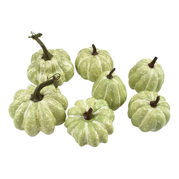 Long-Lasting Maxbell Foam Pumpkins DIY Decoration Simulation Halloween for Dining Table 7pcs Light Green Versatile