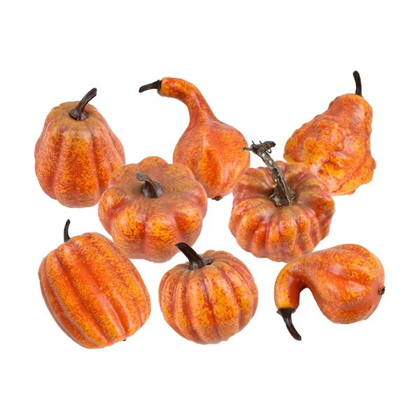 First-Class Maxbell Foam Pumpkins DIY Decoration Simulation Halloween for Dining Table 8pcs Yellow Contemporary