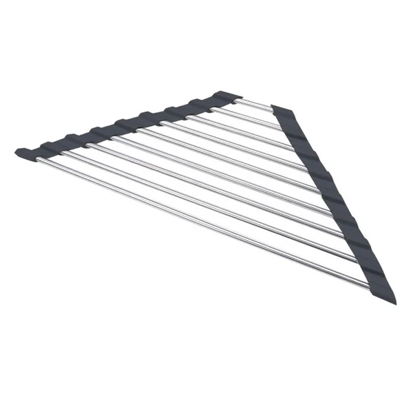 Superior Maxbell Stainless Steel Foldable Corner Sink Rack for Laundry Room Kitchen Fruits Black Consistent