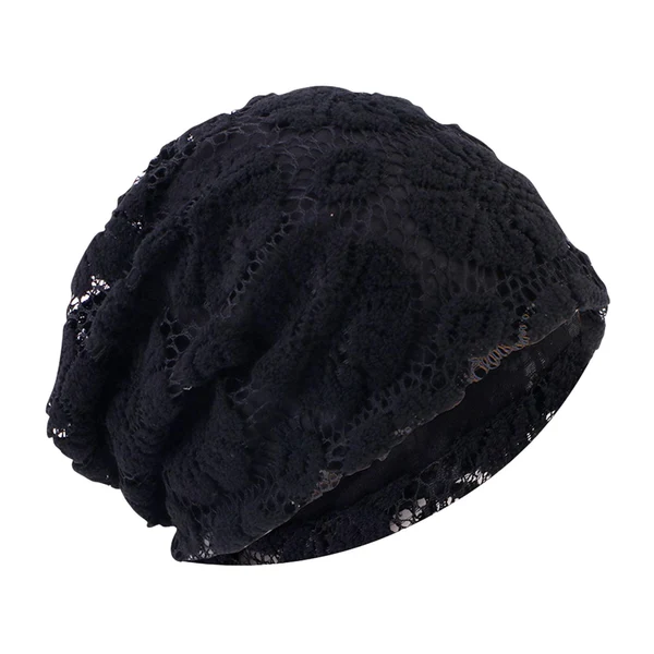 Verified Maxbell Turban Hat Baggy Skullcap Hat Hijabs Slouchy Beanie for Women Daily Winter Black Prestigious