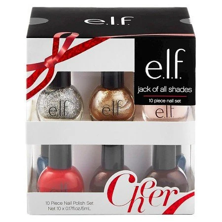 Unique e.l.f. Jack of All Shades 10 Piece Nail Set .17 fl oz each Bottle High-End