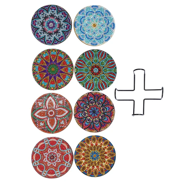 High-Quality Maxbell 8x DIY Diamond Painting Coaster Tool Mandala for Beginners Dining Room Kids World-Class