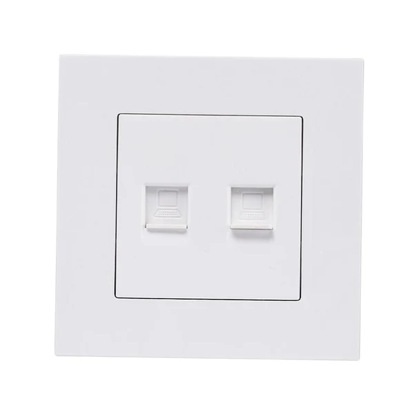 Elite Maxbell Dual Ethernet Wall Plate Network Cable Socket 86Mmx86mm 10A Rated Current Trendy