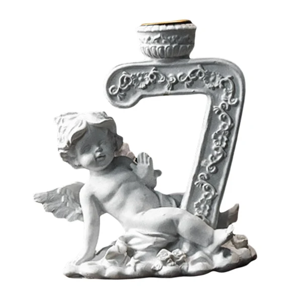 Long-Lasting Maxbell Nordic Angel Candle Holder Decoration Figurine Collection for Wedding Party No.Seven Easy-to-Use