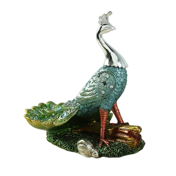 Responsible Maxbell Peacock Ornament Crafts Statuette Gift for Bookcases Bedroom Christmas Innovative