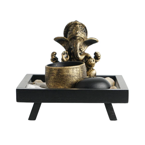 Versatile Maxbell Maxbell Table Top Buddhism Elephant Statue Candlestick Incense Holder Set with Tray Luxury