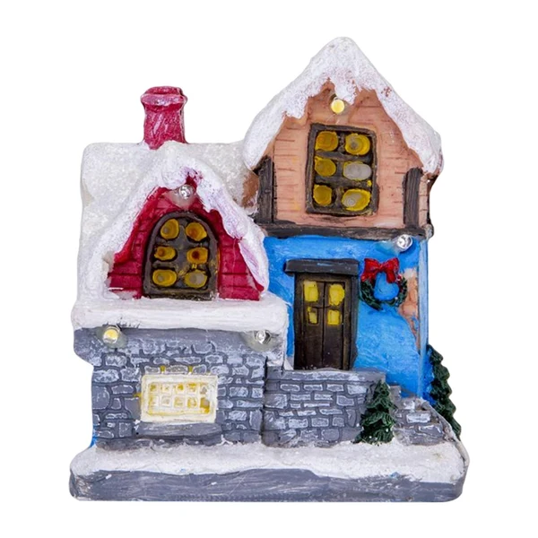 World-Class Maxbell Xmas Village House Ornaments Resin Decoration Collectible Buildings StyleD Natural