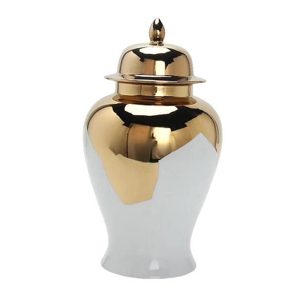 First-Class Maxbell Porcelain Flower Vase Storage Temple Jar Home with Lid Ceramic Ginger Jar Safe