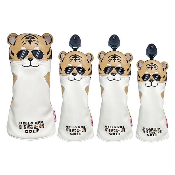 Natural Maxbell 4x Golf Wood Head Covers Club Headcover with Interchangeable Number Tag Yellow Exclusive