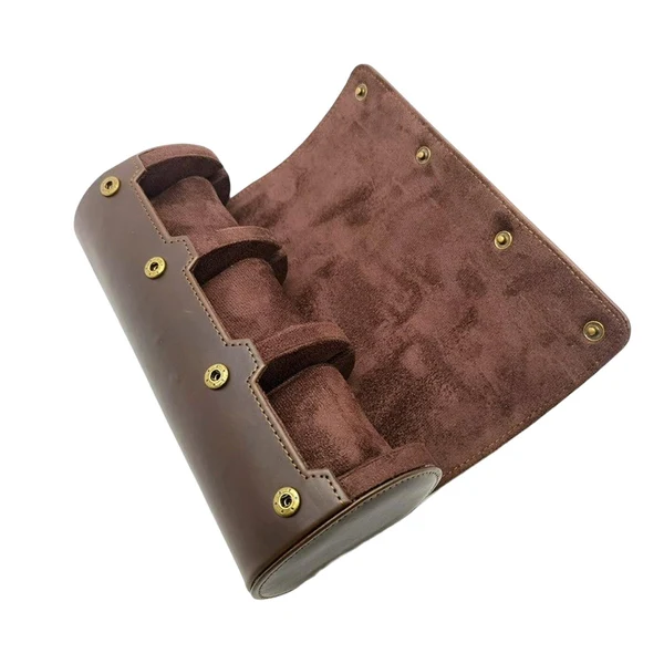 Green Maxbell Watch Roll Display Box Travel Case Organizer Storage Three 25x7.5x10.5cm Professional