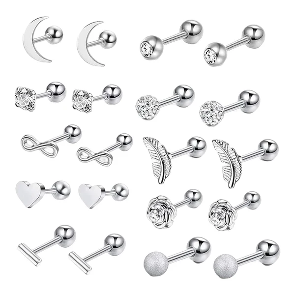 Enhanced Maxbell Stainless Steel Stud Earrings Flower Fashion for Wedding Mother'S Day Easy-to-Use