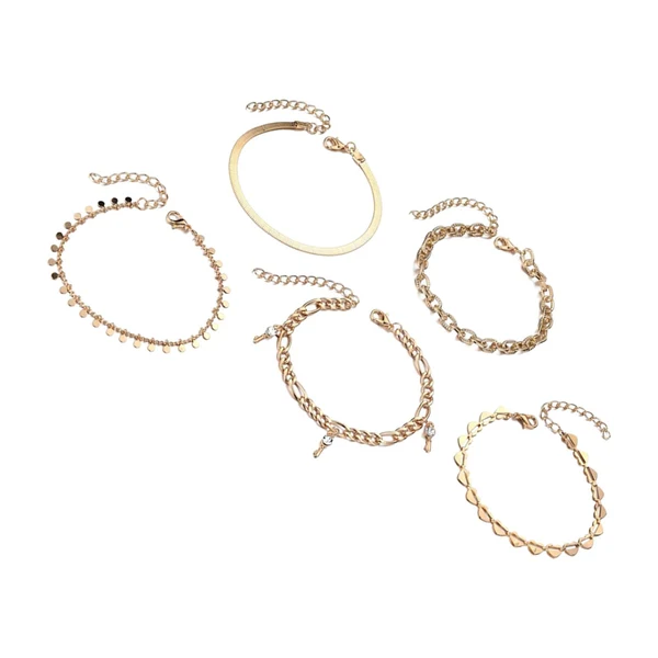 Trusted Maxbell 5x Fashion Layered Ankle Bracelets chain Jewelry for beach Summer Powerful