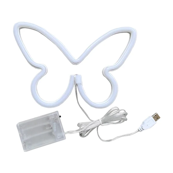 Smooth Maxbell Butterfly Neon Lamp Sign Night Light Hanging for Kids Room Bedroom Fashionable