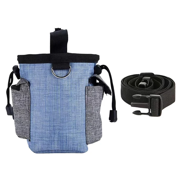 Safe Maxbell Training Bag Drawstring Poop Bag Dispenser with Waist Belt Treat Dog Pouch Blue Advanced