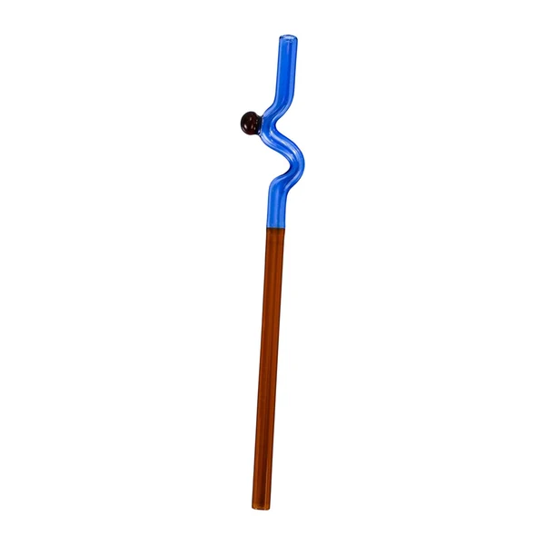 Versatile Maxbell Reusable Drinking Straws Long Glass Staw for Smoothies Blue and Coffee Reliable
