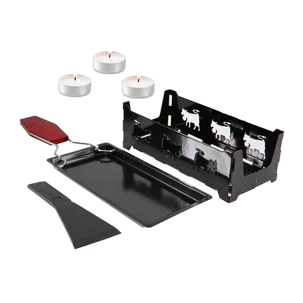 High-Performance Maxbell Non Stick Candlelight Cheese Raclette with Foldable Handle for Kitchen Black Advanced