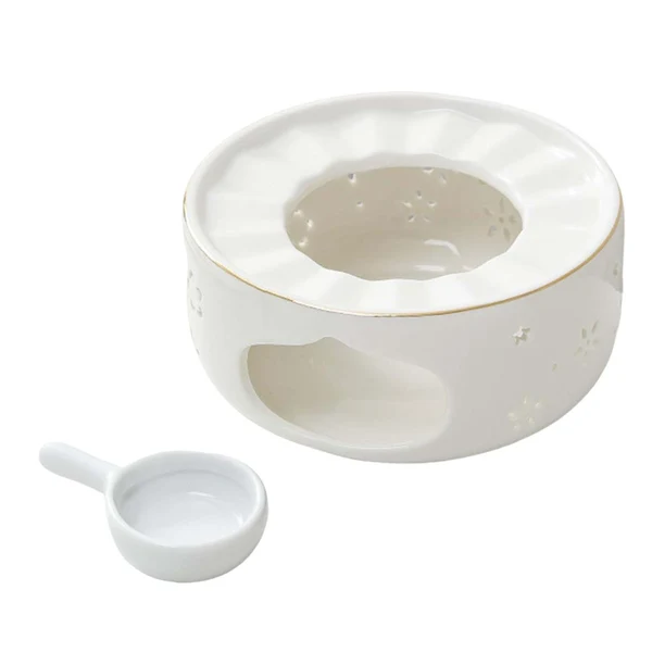 Detailed Maxbell Teapot Warmer Coffee Tea Warmer for Glass Teapot Ceramic Teapot White Authentic