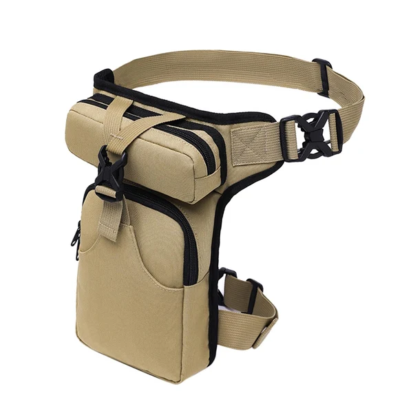 High-Grade Maxbell Waist Leg Pouch Bag for Hiking Climbing Casual Daypack Stylish Khaki Verified