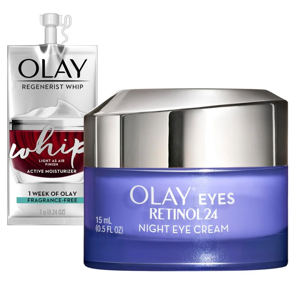 Effective Olay Regenerist Retinol 24 Night Eye Cream 0.5oz Whip Face Moisturizer Travel Trial Size Bundle Convenient