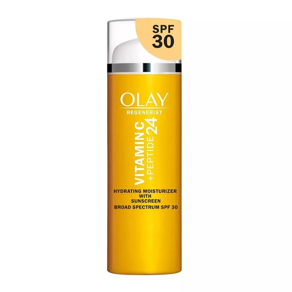 Optimized Olay Super Cream with Sunscreen SPF 30 Trial Size Lightweight Face Moisturizer with Sun Protection 5-in-1 Skin Care Benefits - Hydrating Easy-to-Use