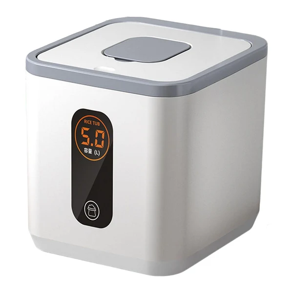Official Maxbell Sealed Grain Storage Bin Multifunction for Countertop Cabinets Gray 5L Expertly Made