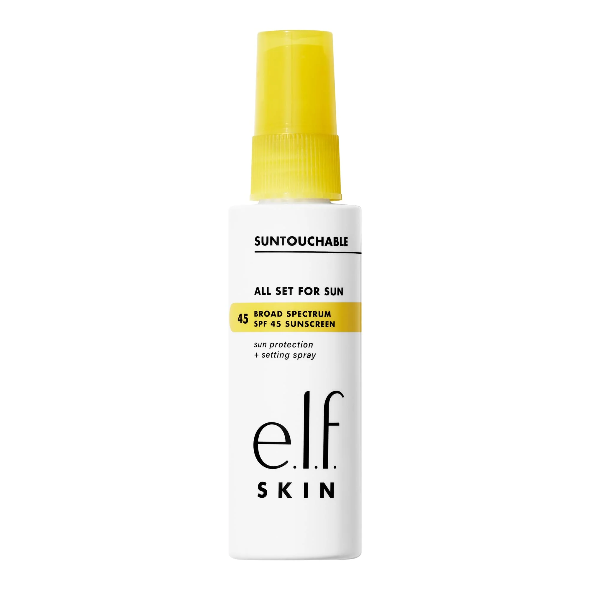 Healthy e.l.f. SKIN All Set For Sun SPF 45 Setting Spray Clear Makeup Setting Mist Sunscreen Weightless SPF Face Protection Makeup-Locking Spray Vegan Carefully Designed