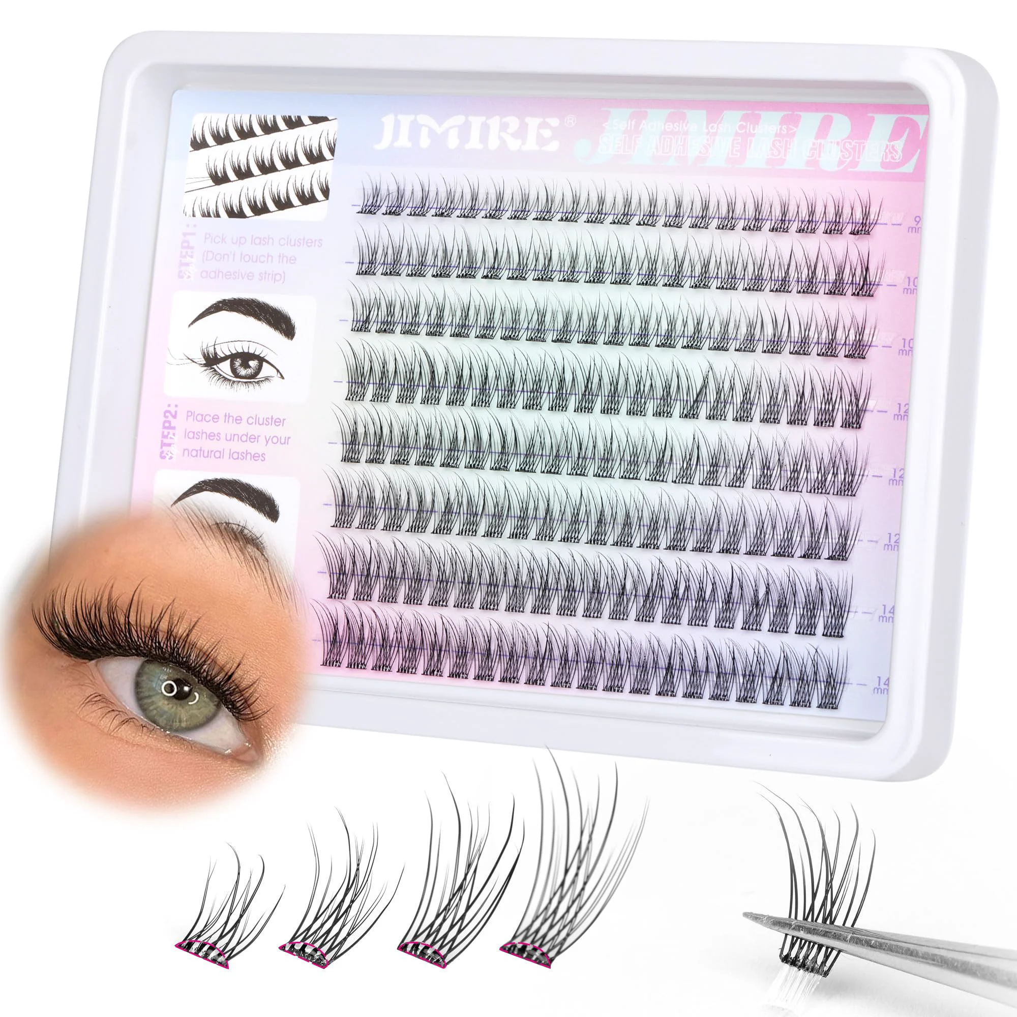 Carefully Designed JIMIRE HELLO BEAUTY Multipack High Drama 615 Eyelashes Manga Anime Lashes 5 Pairs Pack Refined