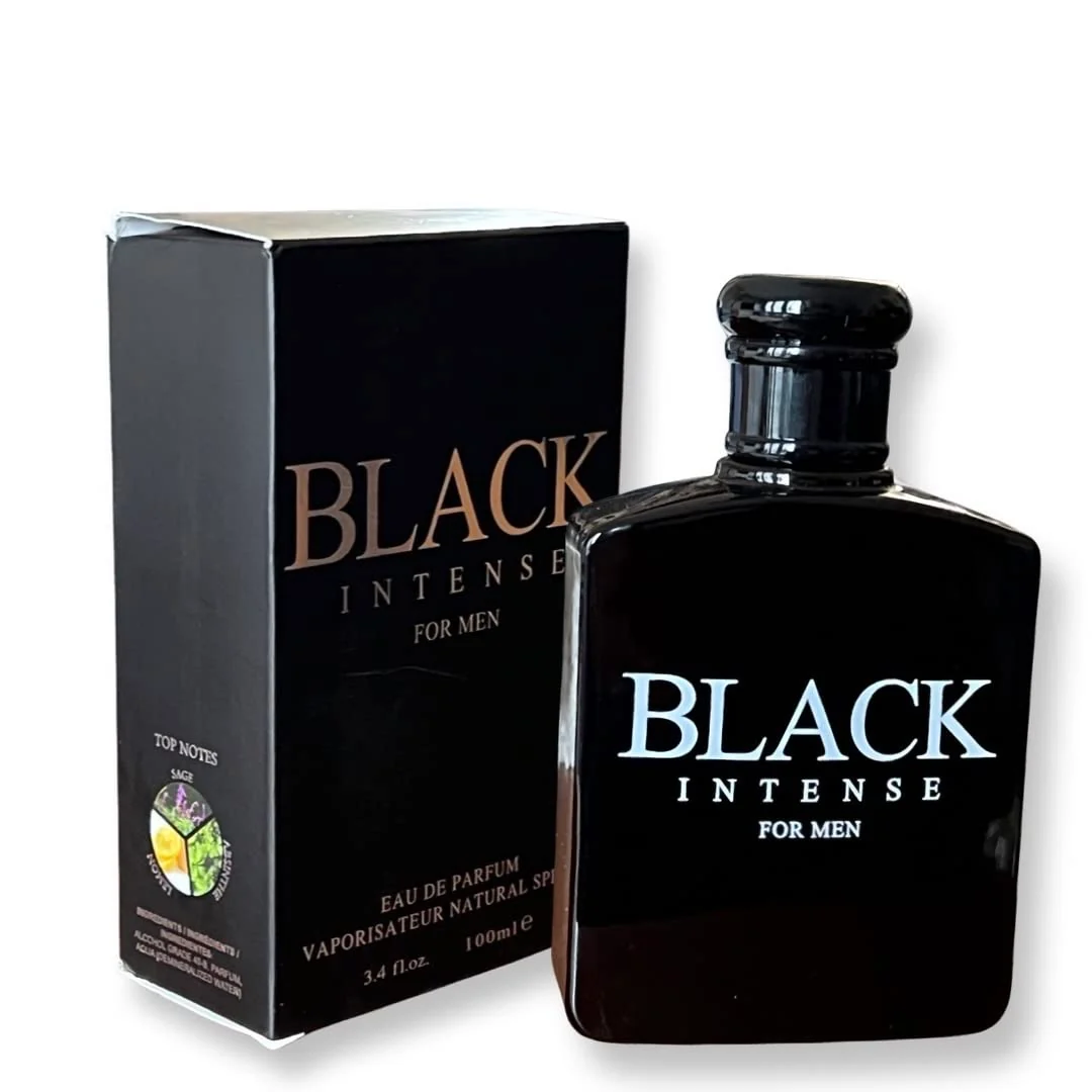 Elite BLACK INTENSE for Men Eau de Parfum for Men - 3.4 Fl Oz - blend of Sage Lemon and Absinthe for a Sophisticated Scent Fast