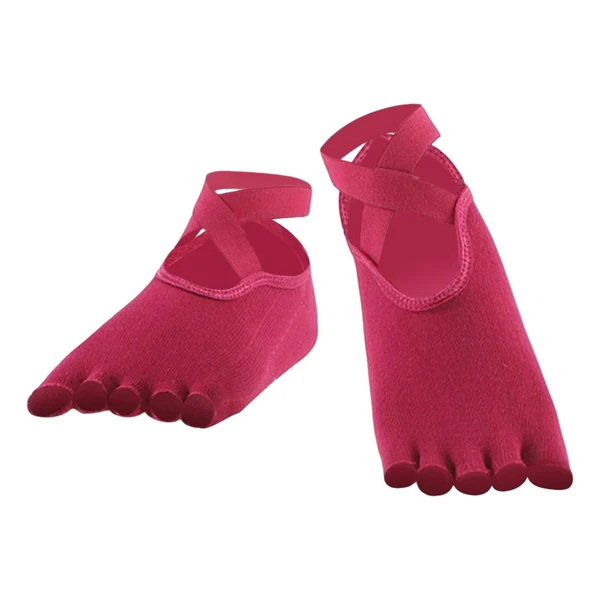 Premium Material Maxbell Women Toeless Yoga Socks Anti Slip Low Cut for Fitness Equipment Workout red Secure