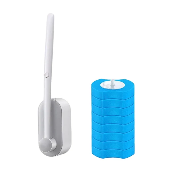 Premium Material Maxbell Disposable Toilet Brush Cleaning Tool for Home Bathroom Gray 8x Blue Head Green