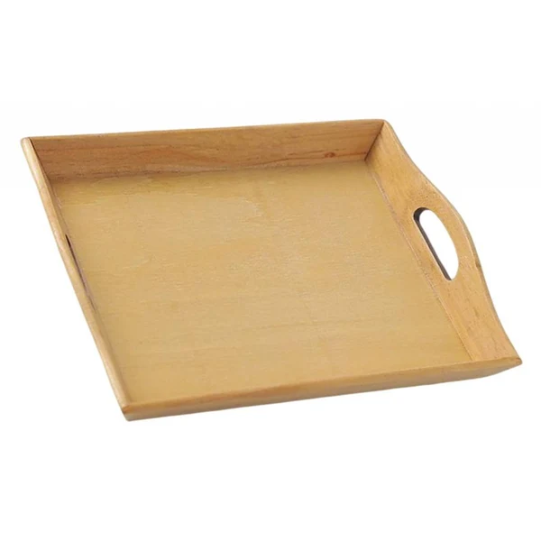 Convenient Maxbell Wooden Rectangular Serving Tray Decorative for Dining Table Home Kitchen Yellow World-Class