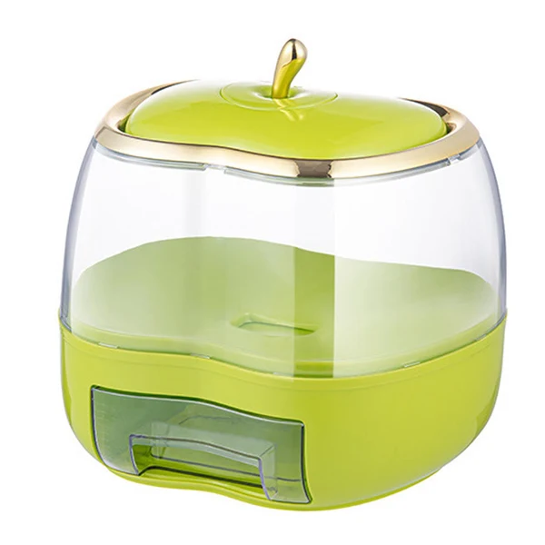 Reusable Maxbell 5KG Rice Storage Container Grain Dispenser for Rice Green Premium