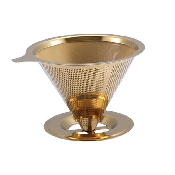 Dependable Maxbell Stainless Steel Permanent Coffee Filter Paperless Permanent Coffee Strainer Golden Casual