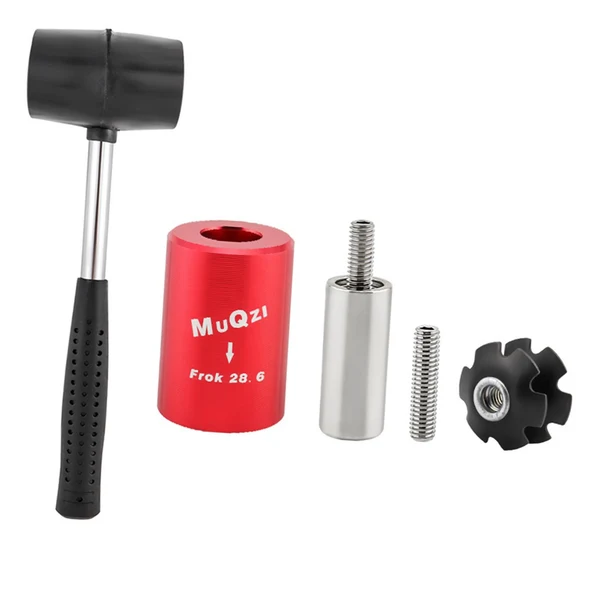 Fashionable Maxbell Fork Nut Setter for 1 1 8 inch Tube Headset Nut Installer Red and Hammer Powerful