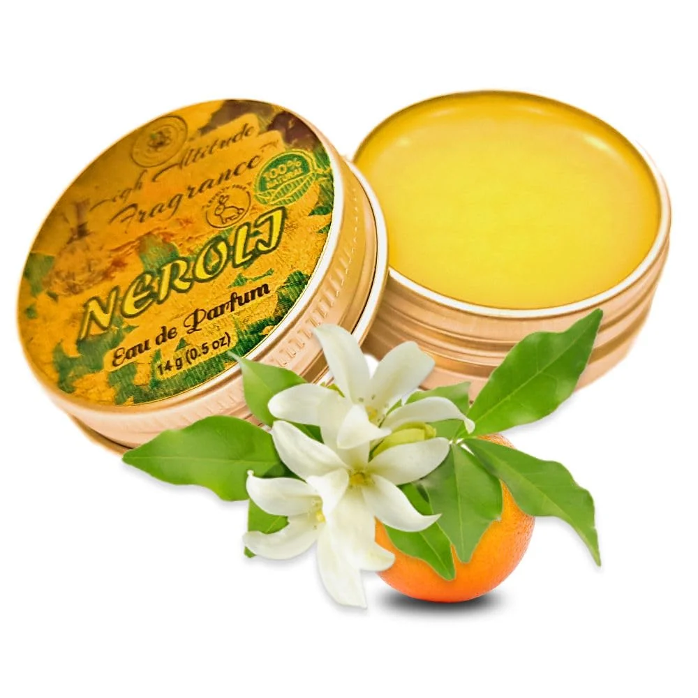 High-Grade NEROLI Perfume - Eau de Parfum - Solid Balm - Natural Essential Oils Aromatherapy Fragrance Orange Blossoms Citrus Aurantium Tuberose Mandarin Selected