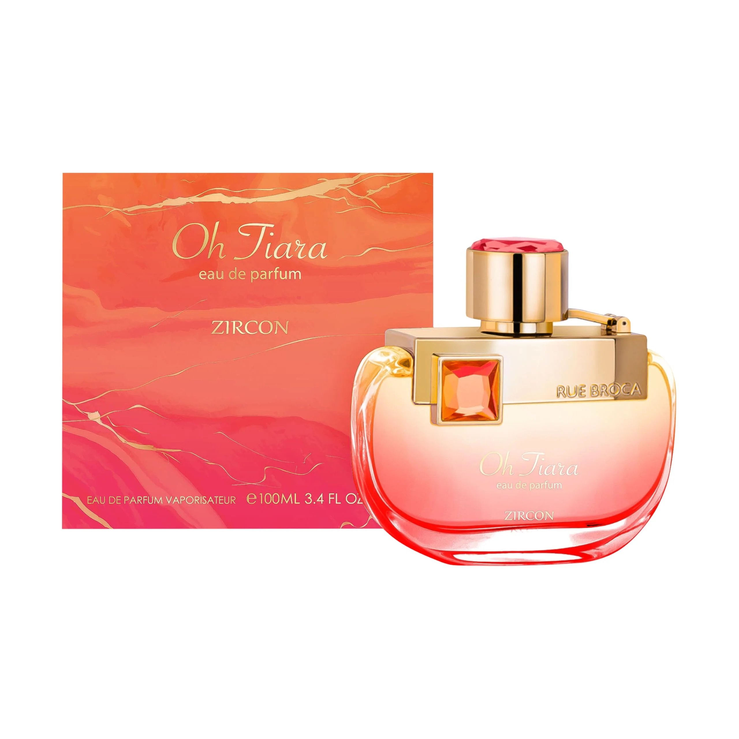 Fine Rue Broca Oh Tiara Zircon Eau de Parfum For Women 3.4 Fl. Oz - Sweet Fruity Floral Long-Lasting Fragrance Quality