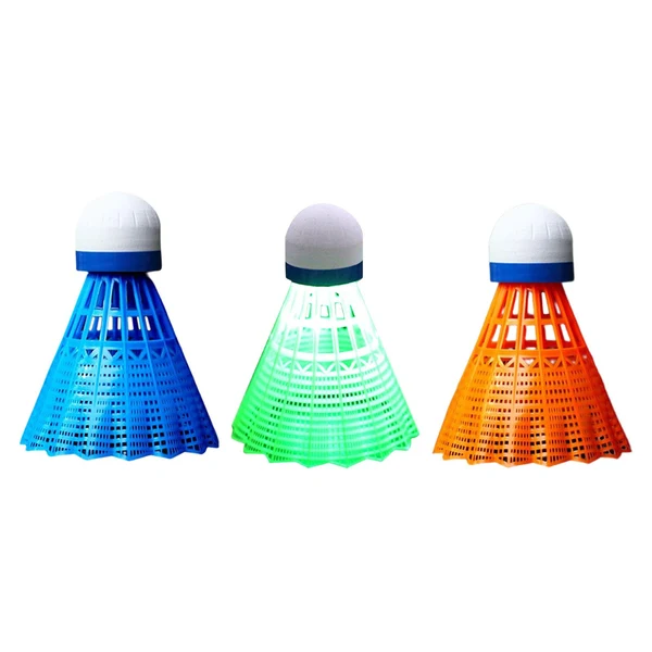 Next-Generation Maxbell 3Pcs LED Badminton Shuttlecocks Glow in The Dark Birdie Balls Blue Red Green