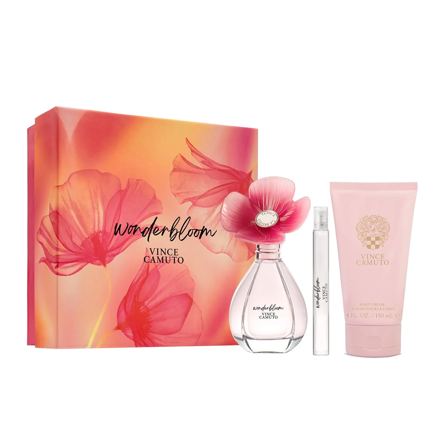 High-Performance Vince Camuto Wonderbloom Women's Fragrance Gift Set Includes 3.4 Fl Oz Eau de Parfum 5 Oz Body Cream 0.34 Fl Oz Pencil Spray Recyclable