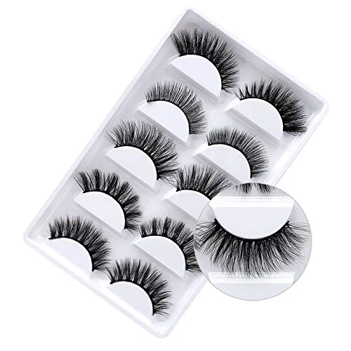Functional 3D Mink False Eyelashes Luxurious Cross Thick Long Fake Eye Lashes Eye Makeup-5 Pairs 5pair mixed Breathable
