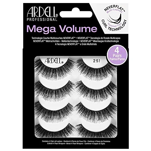 Fine Crafted Ardell False Eyelashes Mega Volume 251 1 pack 4 pairs per pack Functional