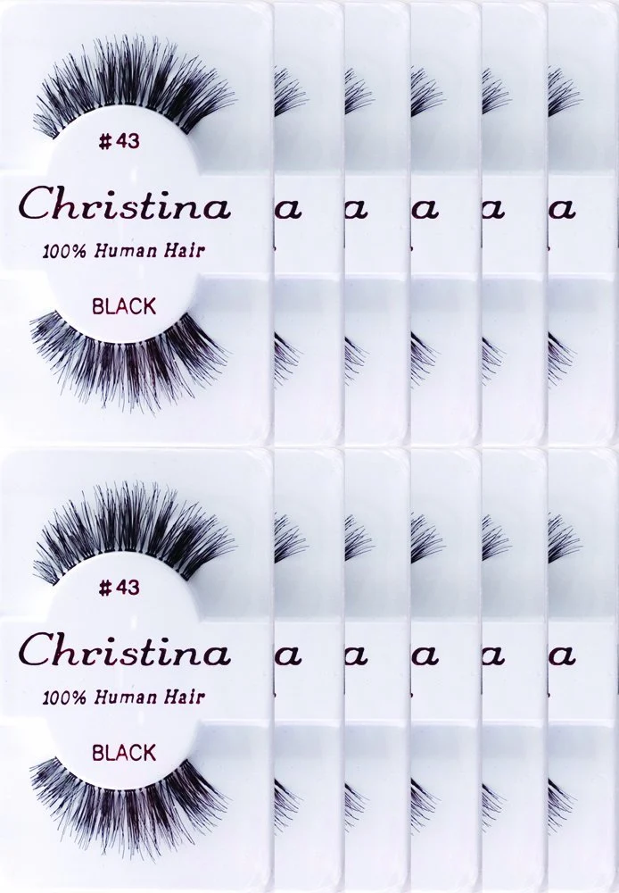 Pure Christina 12 Pack False Eye Lashes Style 43 Genuine