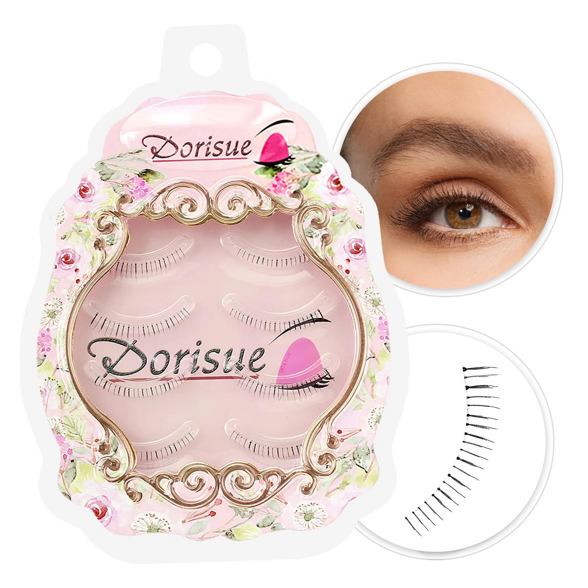 Proven Dorisue Bottom False Eyelashes - Natural Lower Lashes 4-5mm for Under Eye Enhancement Professional Makeup Artist Choice 4 Pairs E1 Long-Lasting