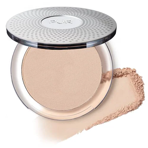 Secure PUR Beauty 4-in-1 Pressed Mineral Makeup Powder Foundation with SPF 15 - Concealer Finishing Compact Pressed Powder for Face - Buildable Medium Classic