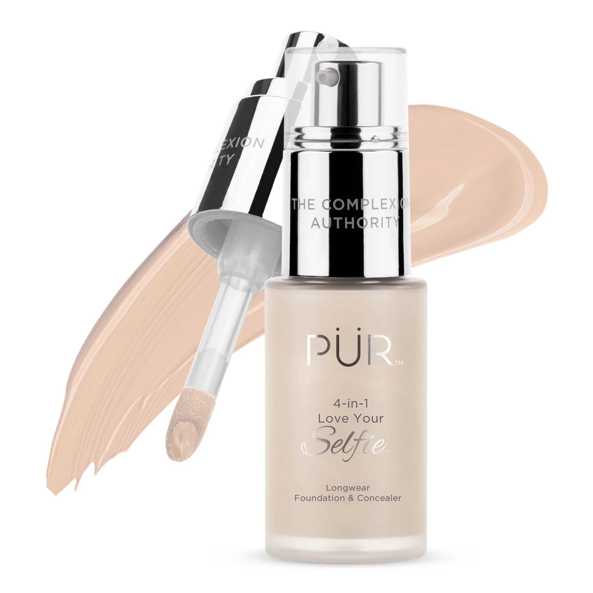 Fine PÜR MINERALS 4-in-1 Love Your Selfie Foundation Concealer - Longwear Full Coverage Liquid Makeup Foundation with Hydrating Blend Contemporary