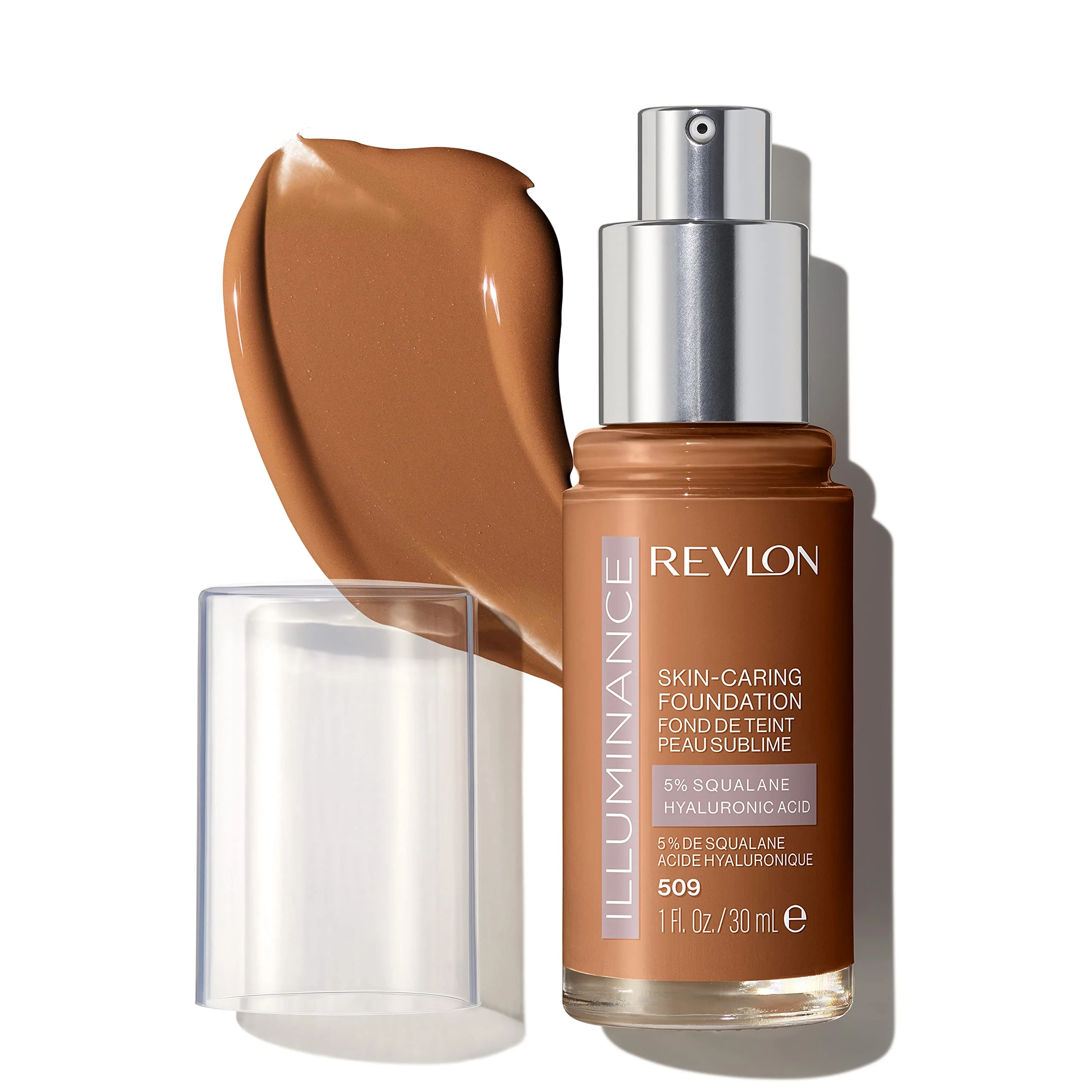 Versatile Revlon Illuminance Skin-Caring Liquid Foundation Hyaluronic Acid Hydrating and Nourishing Formula with Medium Coverage 509 Sandalwood 1 fl oz Artisan