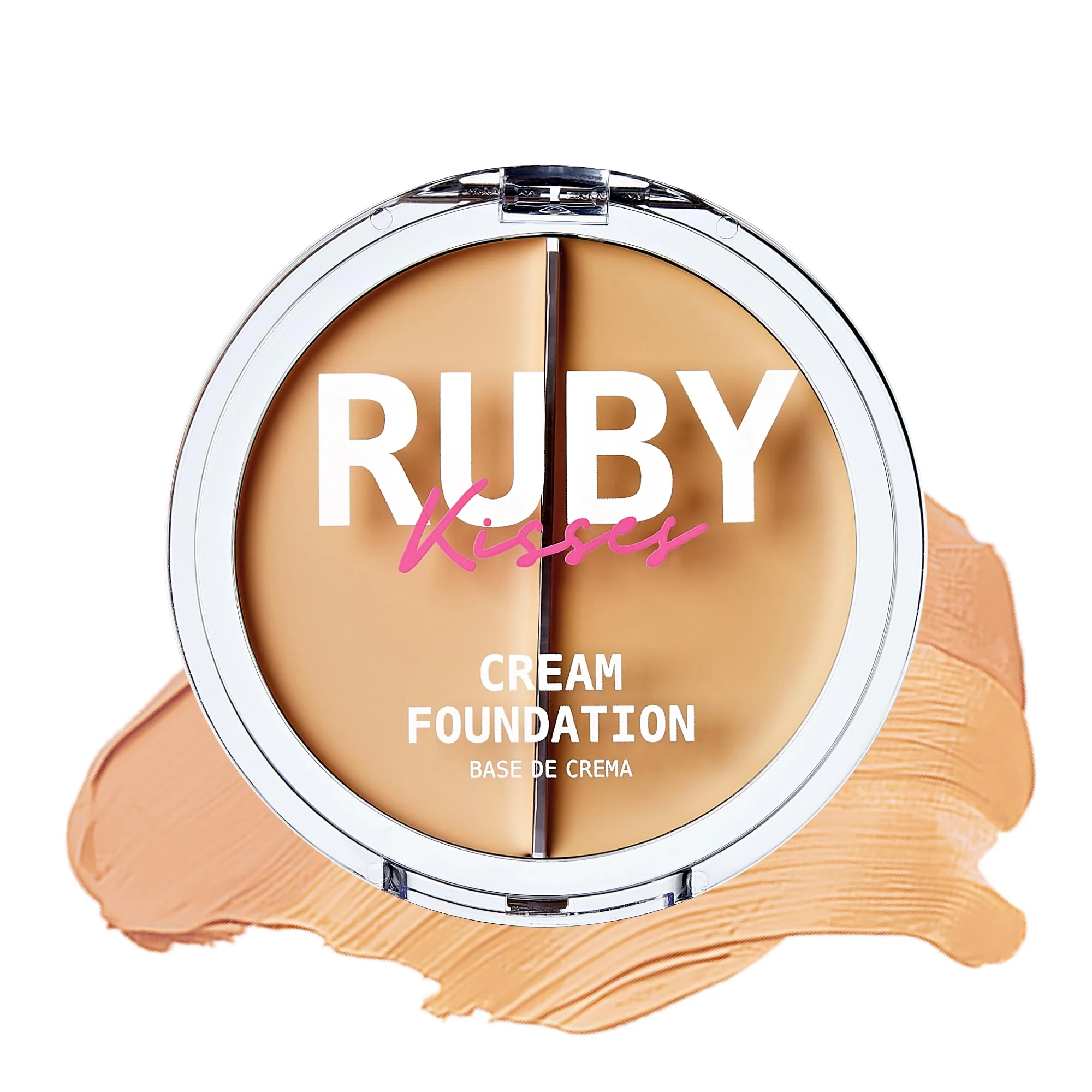 Carefully Designed Ruby Kisses Cream Foundation 3D Face Creator 2-Color Foundation and Concealer 12 Hour Wear Long Lasting Medium to Full Coverage Level 2 Eco-Friendly