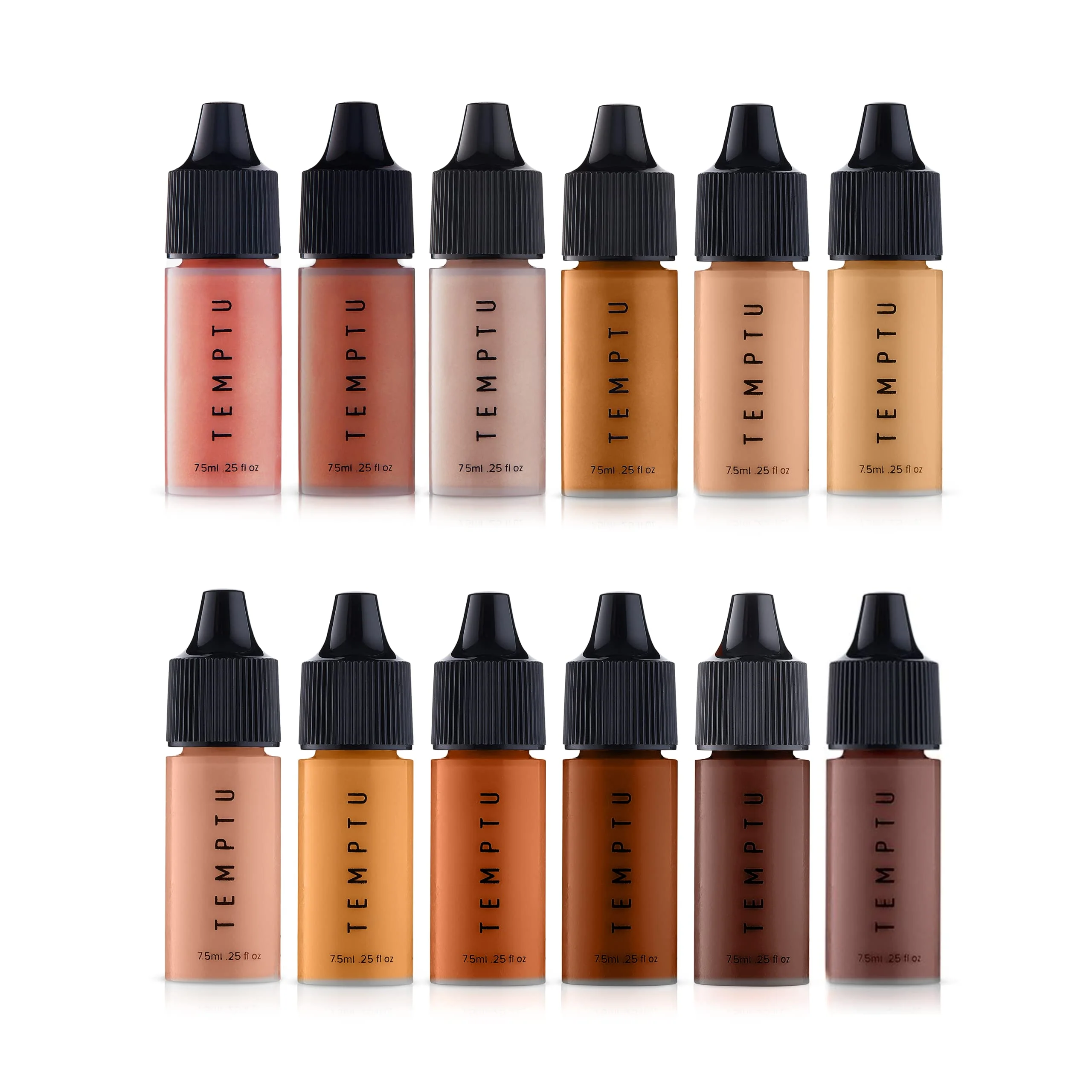 Crafted TEMPTU Canvas Airbrush Foundation Blush Highlighter Set Long-Wear Makeup Buildable Coverage For Hydrated Healthy Skin Semi Matte Excellent