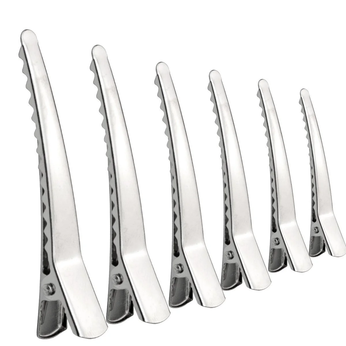 Expertly Made 100 Pieces 6CM Silver Metal Alligator Teeth Prongs Clips Hair Pins Hair Bows Original