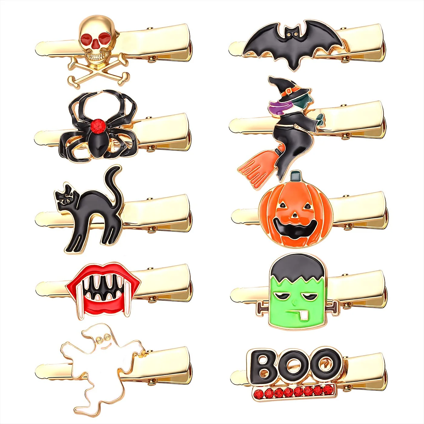Verified 10PCS Halloween Hair Clips for Women Cute Spider Pumpkin Ghost Cat Duckbill Hairpins Small Gothic Alligator Clips Halloween Costume Party Hair Outstanding